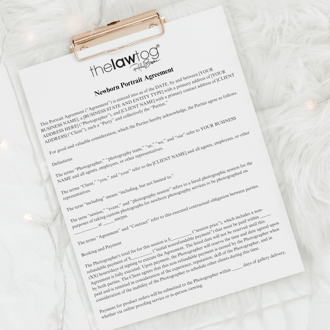 Newborn Photography Contract