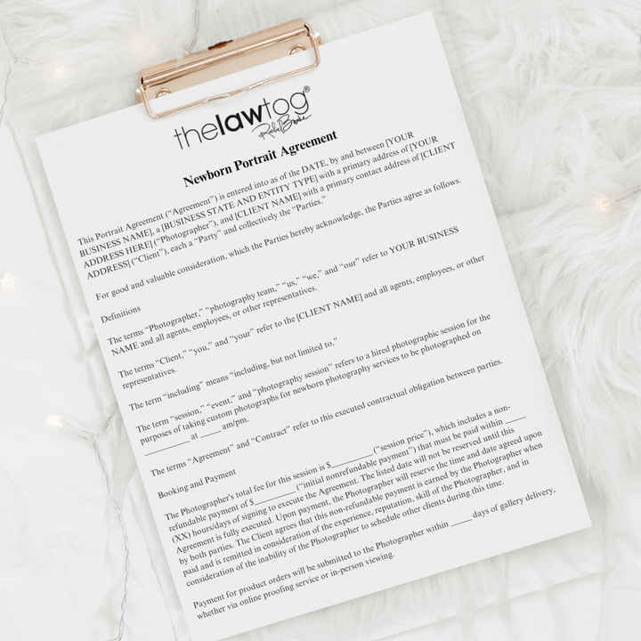 Newborn Photography Contract